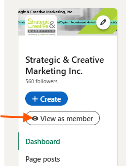 LinkedIn Admin left column