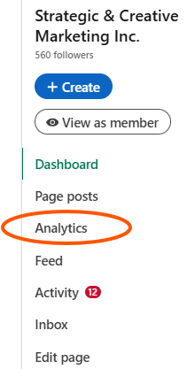 LI analytics button